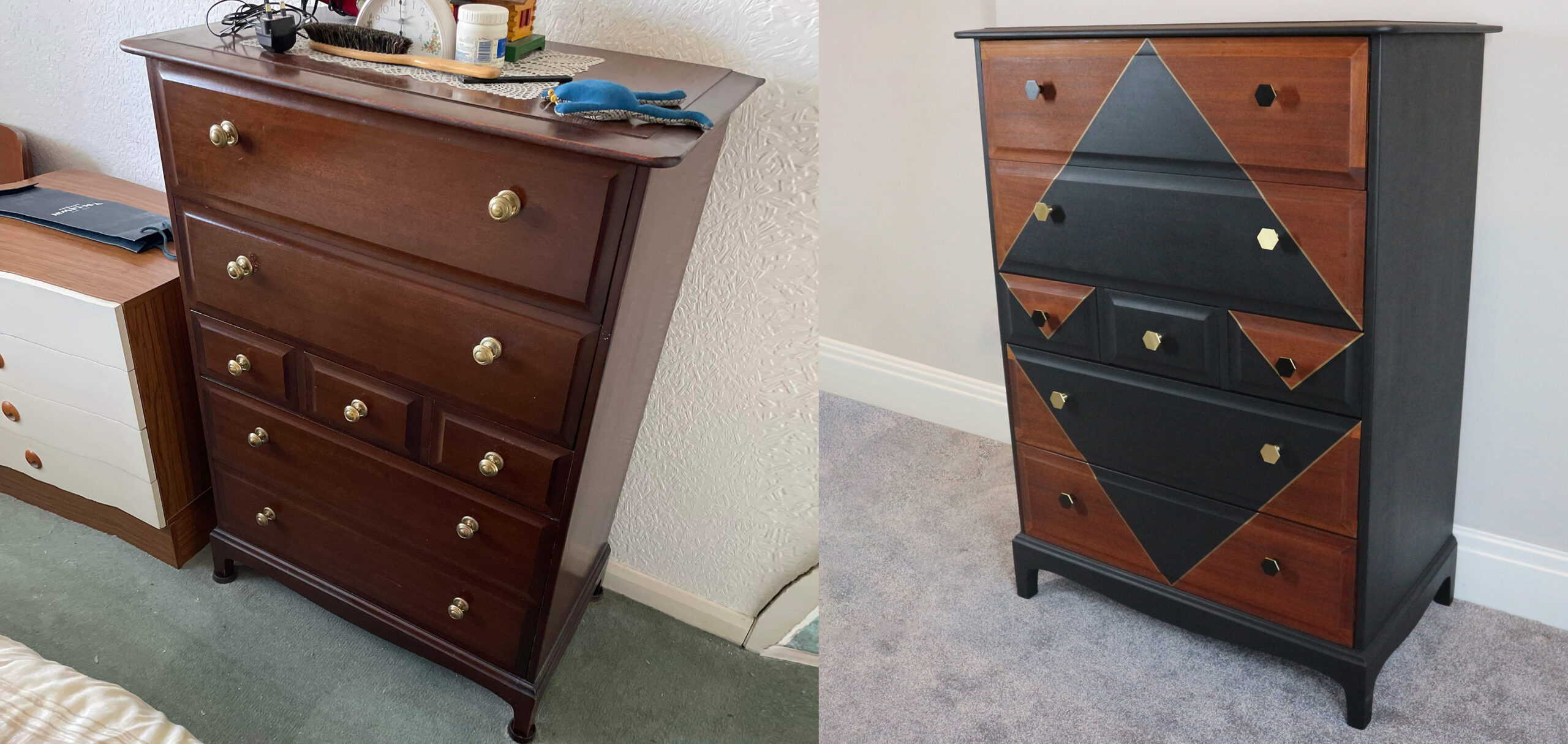 STAG Chest of Drawers - Before and After