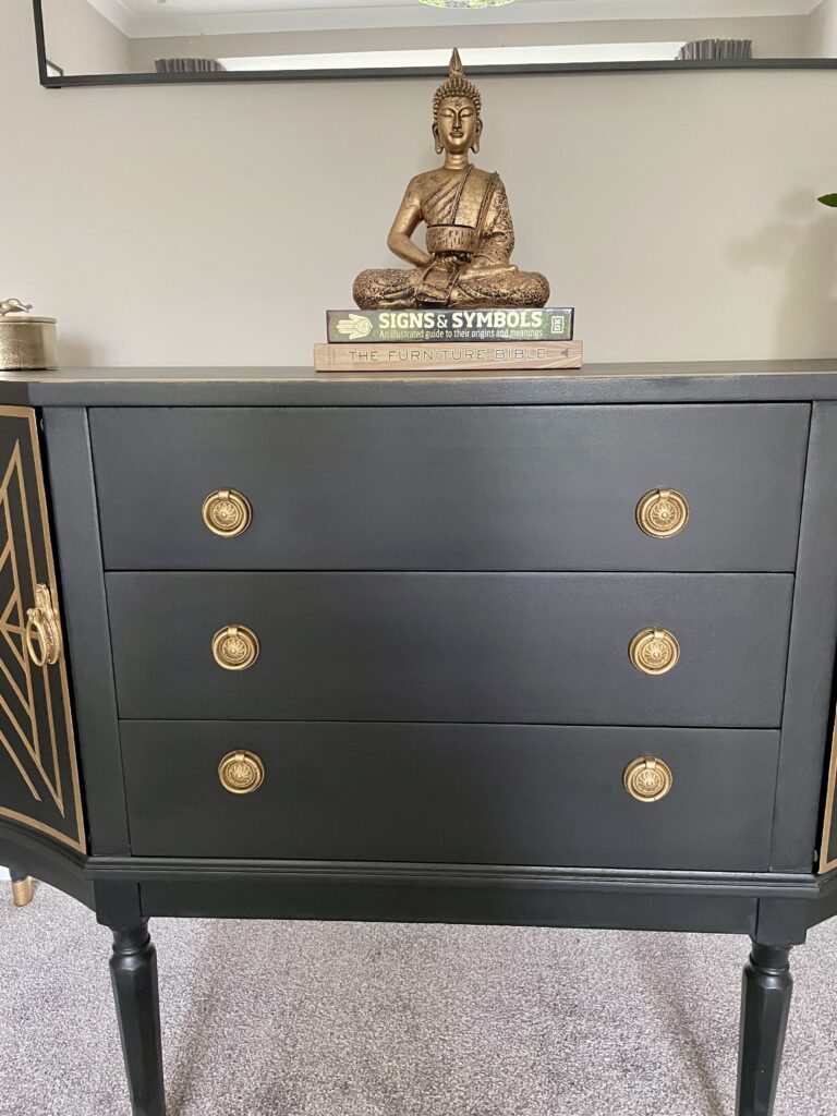 Art Deco Sideboard hand-painted geometric design