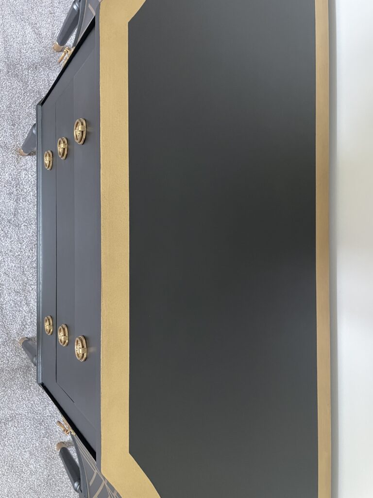Art Deco Sideboard hand-painted geometric design